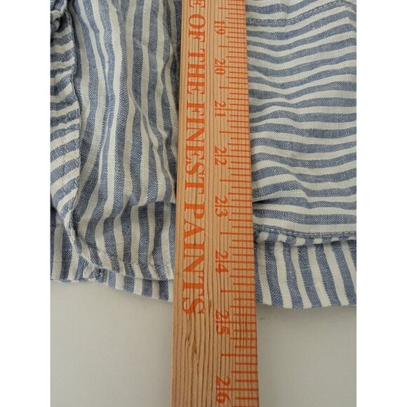 Tahari Linen Stripe Blazer Womens Size Medium Blue Lightweight Nautical Jacket - Picture 11 of 11